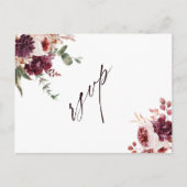 Herbstromanze Florale Hochzeits-QR-Code-RSVP Postkarte (Vorderseite)