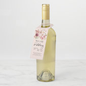 Herbstrosa Hochzeit Personalisiert Flaschenanhänger (Angewinkelt)