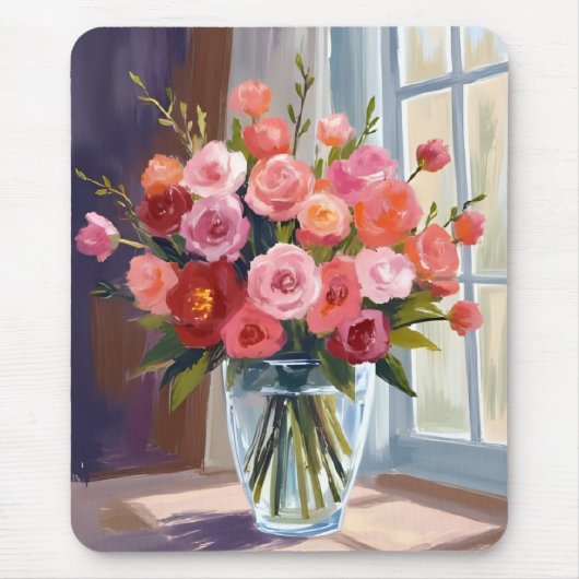 Herbstrosenstrauß Floral Herbst Mousepad (Vorne)