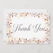 Herbstrost & Braun Boho Moderne Hochzeit Dankeskarte (Vorderseite)