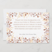 Herbstrost & Braun Boho Moderne Hochzeit Dankeskarte (Rückseite)