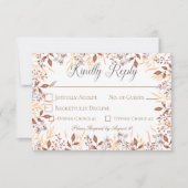 Herbstrost & Braun Boho Moderne Hochzeit RSVP Karte (Vorderseite)