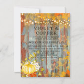 Herbstrost Lights Pumpkin Peony Wedge Einladung (Vorderseite)