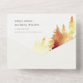 Herbstrost Orangefarbene Wasserfarben-Foliage All In One Einladung (Rückseite)