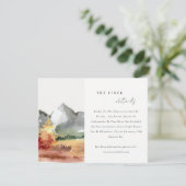 Herbstrost Orangenbäume Hochzeitsdetails Begleitkarte (Stehend Vorderseite)