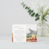 Herbstrost Orangenbäume Hochzeitsszenierung Begleitkarte (Stehend Vorderseite)