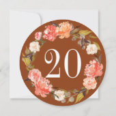 Herbstrost Pfirsichfarben Tischnummer (Rückseite)