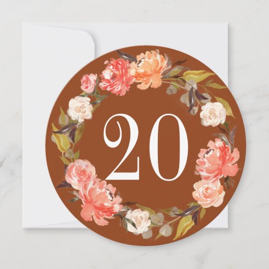 Herbstrost Pfirsichfarben Tischnummer (Vorderseite)