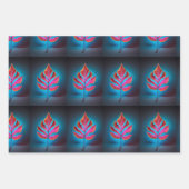 Herbstrost - Rustikales rotes Leaf-Papier Geschenkpapier Set (Vorderseite)