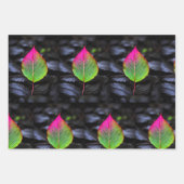 Herbstrost - Rustikales rotes Leaf-Papier Geschenkpapier Set (Vorderseite)