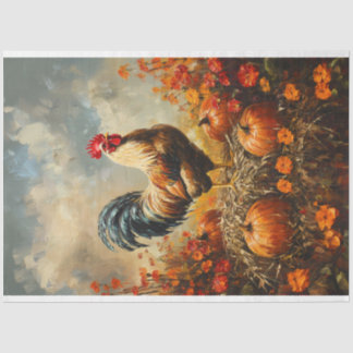 Herbstroster mit Pumpkins-Entkundung Seidenpapier