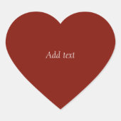 Herbstrot, feste Farbe, TEMPLATE, personalisieren Herz-Aufkleber (Vorderseite)