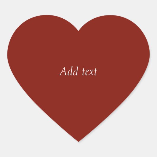 Herbstrot, feste Farbe, TEMPLATE, personalisieren Herz-Aufkleber (Vorderseite)