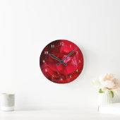 Herbstrot Runde Wanduhr (Zuhause)