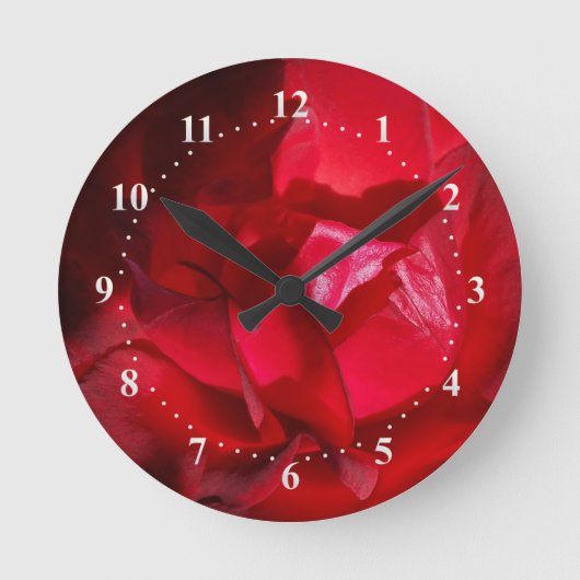 Herbstrot Runde Wanduhr (Vorderseite)