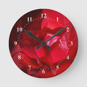 Herbstrot Runde Wanduhr
