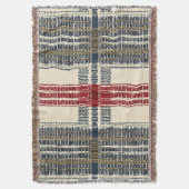 Herbstrot und Kariertes Muster der Marine Decke (Vorderseite Vertikal)