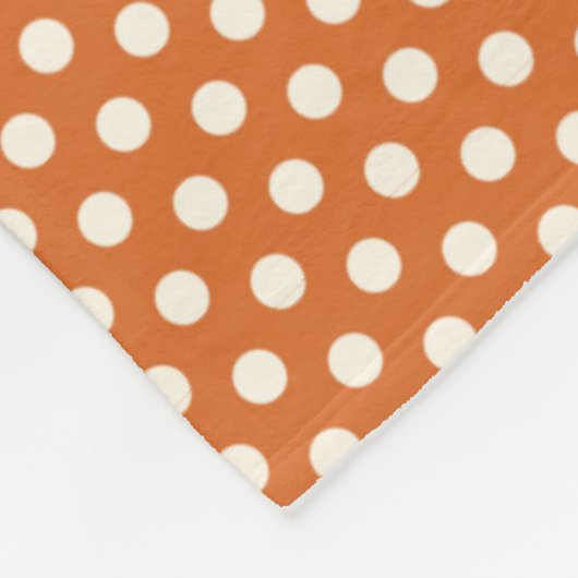 Herbstrot und weißer Polka-Punkt Fleecedecke (Ecke)
