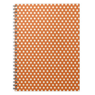 Herbstrot und weißer Polka-Punkt Notizblock