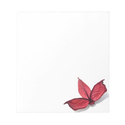 Herbstrote Blume Notizblock (Vorderseite)