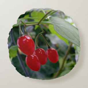 Herbstrote Flecken Rundes Kissen