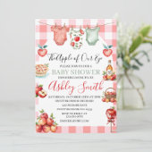 Herbstroter Apfel meiner Babydusche Einladung (Stehend Vorderseite)