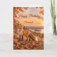 Herbstroter Fuchs Ernte Wald Geburtstag