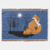 Herbstroter Fuchs-Kürbis-Wald Herbst Blau Decke (Vorderseite)