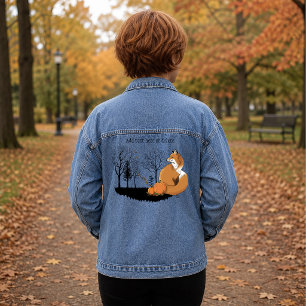 Herbstroter Fuchs-Kürbis-Wald Herbst Blau Jeansjacke