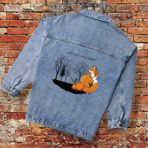 Herbstroter Fuchs-Kürbis-Wald Herbst Blau Jeansjacke