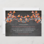 Herbstroter Knott-Liebe-Bäume-Halbpension Hochzeit Einladung (Vorderseite)