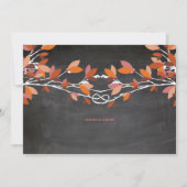 Herbstroter Knott-Liebe-Bäume-Halbpension Hochzeit Einladung (Rückseite)