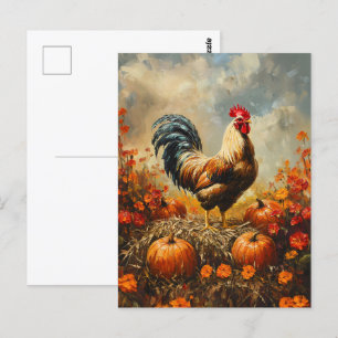 Herbstrounder mit Pumpkins Postkarte