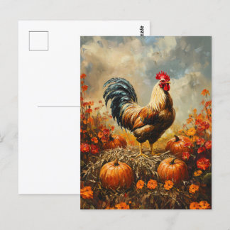 Herbstrounder mit Pumpkins Postkarte