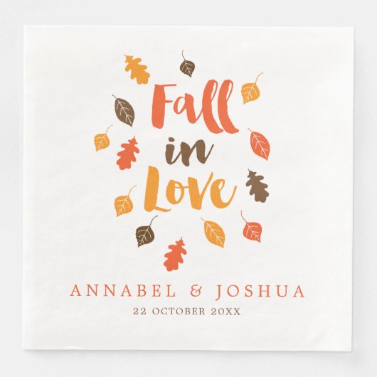 Herbstrückgang bei Hochzeiten/Engagieren in der Li Serviette (Vorderseite)