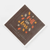 Herbstrückgang bei Hochzeiten/Engagieren in der Li Serviette (Ecke)