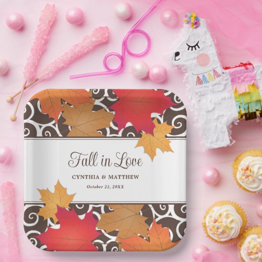 Herbstrückgang in der Liebe Pappteller (Party)