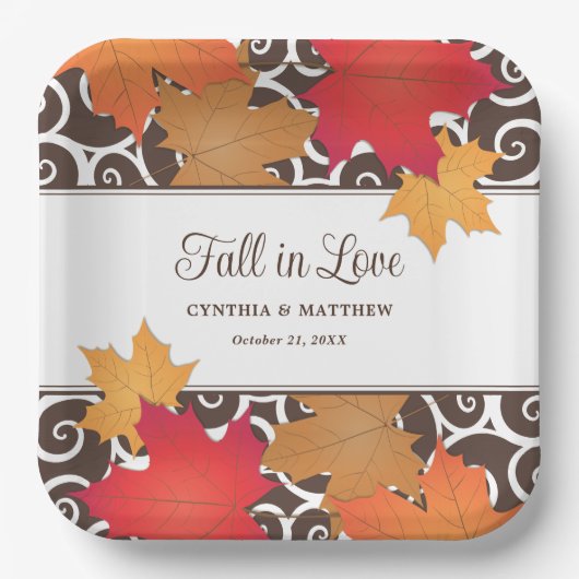 Herbstrückgang in der Liebe Pappteller (Vorderseite)