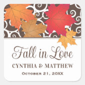 Herbstrückgang in der Liebe Quadratischer Aufkleber (Vorderseite)