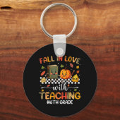 Herbstrückgang in Liebe mit Lehre Herbst 6. Schlüsselanhänger (Vorderseite)