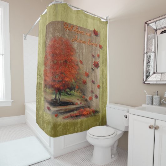 Herbstrückläufige Blätter Landschaft Duschvorhang (Beispiel)