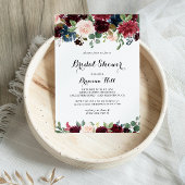 Herbstrustikales Burgund-Kalligrafie-Brautparty Einladung