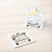 Herbstrutsche Rechteckiger Pappuntersetzer (Vor Ort)