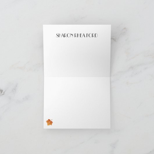 Herbstsaison-Anmerkungs-Karte (Innenseite)