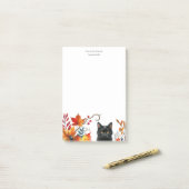 Herbstsaison Blätter Black Cat Personalisiert Post-it Klebezettel (Auf Schreibtisch)