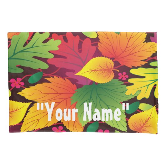 Herbstsaison Blätter Schlafzimmer Pillowcase Kissenbezug (Vorderseite)