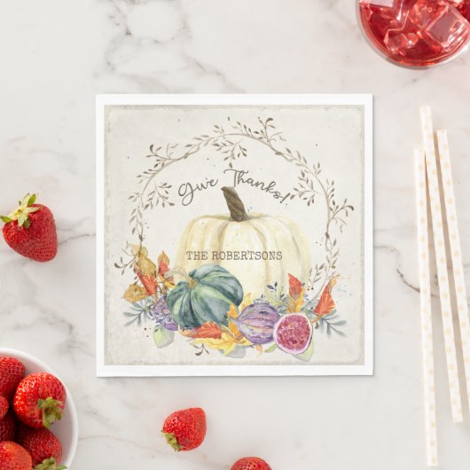 Herbstsaison dank Pumpkin Harvest Serviette (Beispiel)