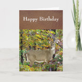 Herbstsaison Deer Happy Geburtstag Gruß Karte (Vorderseite)