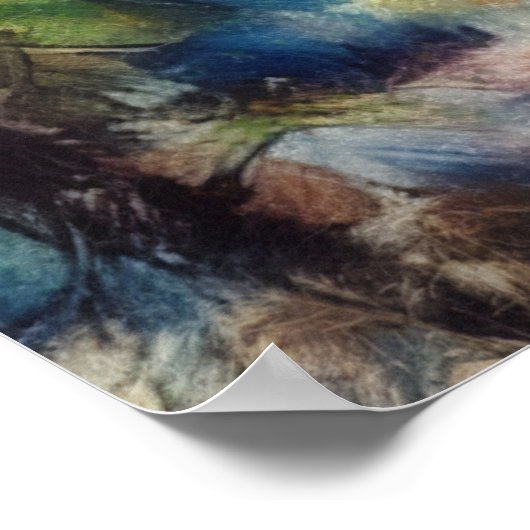 Herbstsaison Eiche Abstraktes Kunstgewerbe Poster (Ecke)