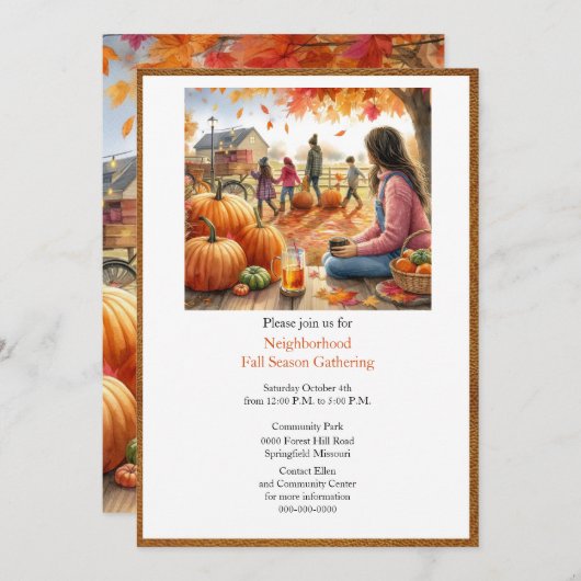 Herbstsaison - Einladung (Vorne/Hinten)